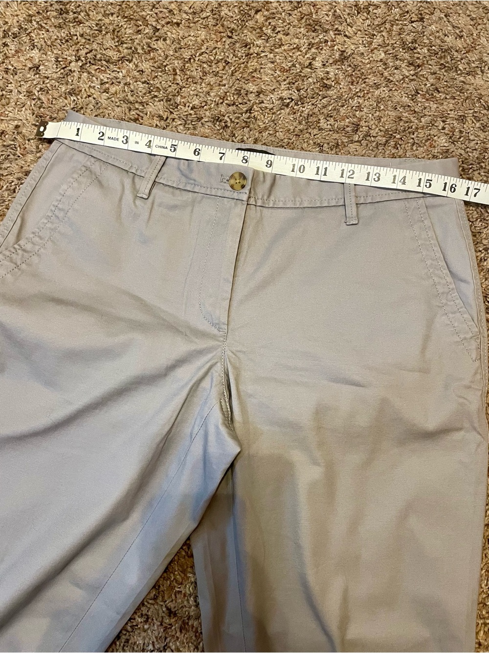Talbots Gray Relaxed Chino size 6 Cotton Stretch Preppy Minimalist Office. - Picture 6 of 10